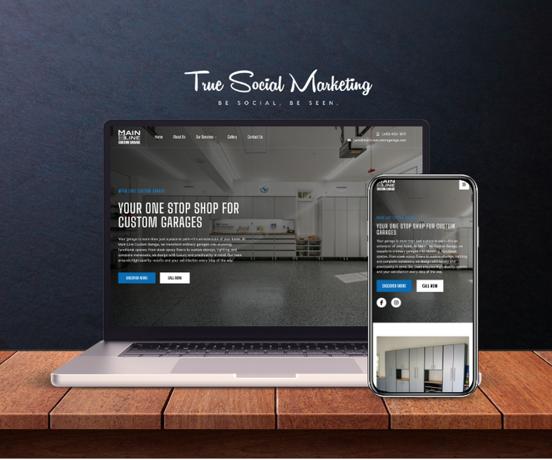 Main Line Custom Garage website